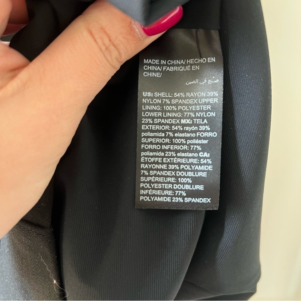 White House Black Market Black Sheath Mini Dress V-Neck - Picture 5 of 8